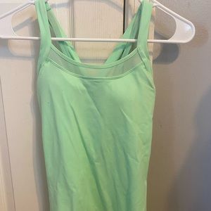 Green lululemon criss cross tank